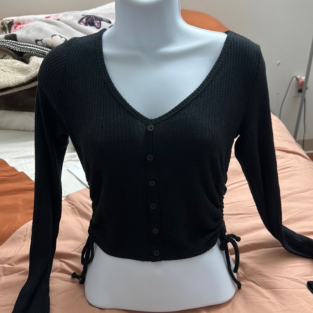 Hollister black long sleeve baby tee must have collection